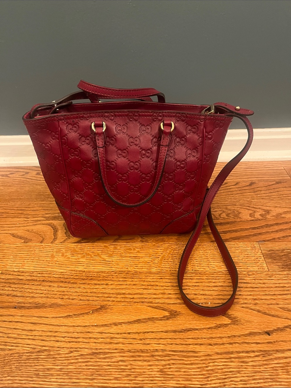 Gucci Small Bree Satchel Maroon Authentic